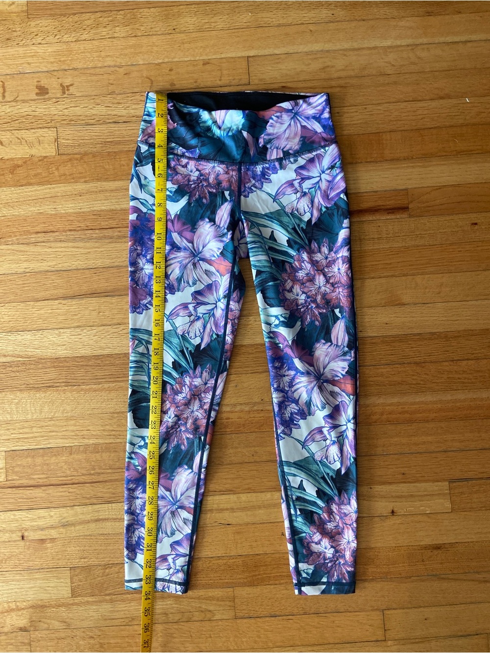 Ideology Multicolor Floral Active Leggings - Blue Purple Pink